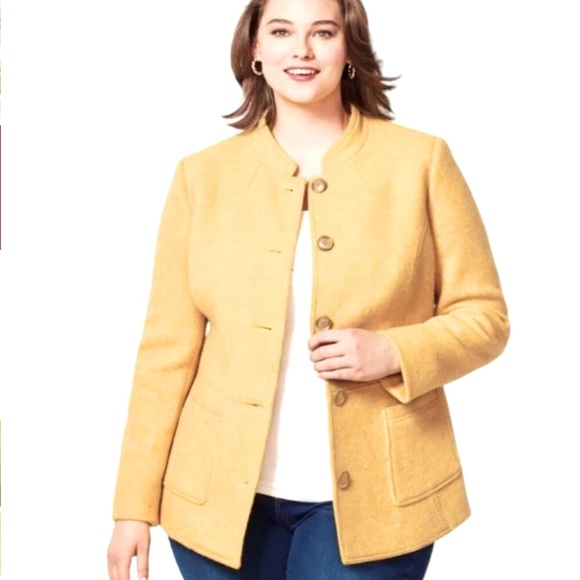 Talbots Jacket Blazer Wool Blend Diamond Weave Tweed Sz 18WP Petite Plus - Picture 1 of 12